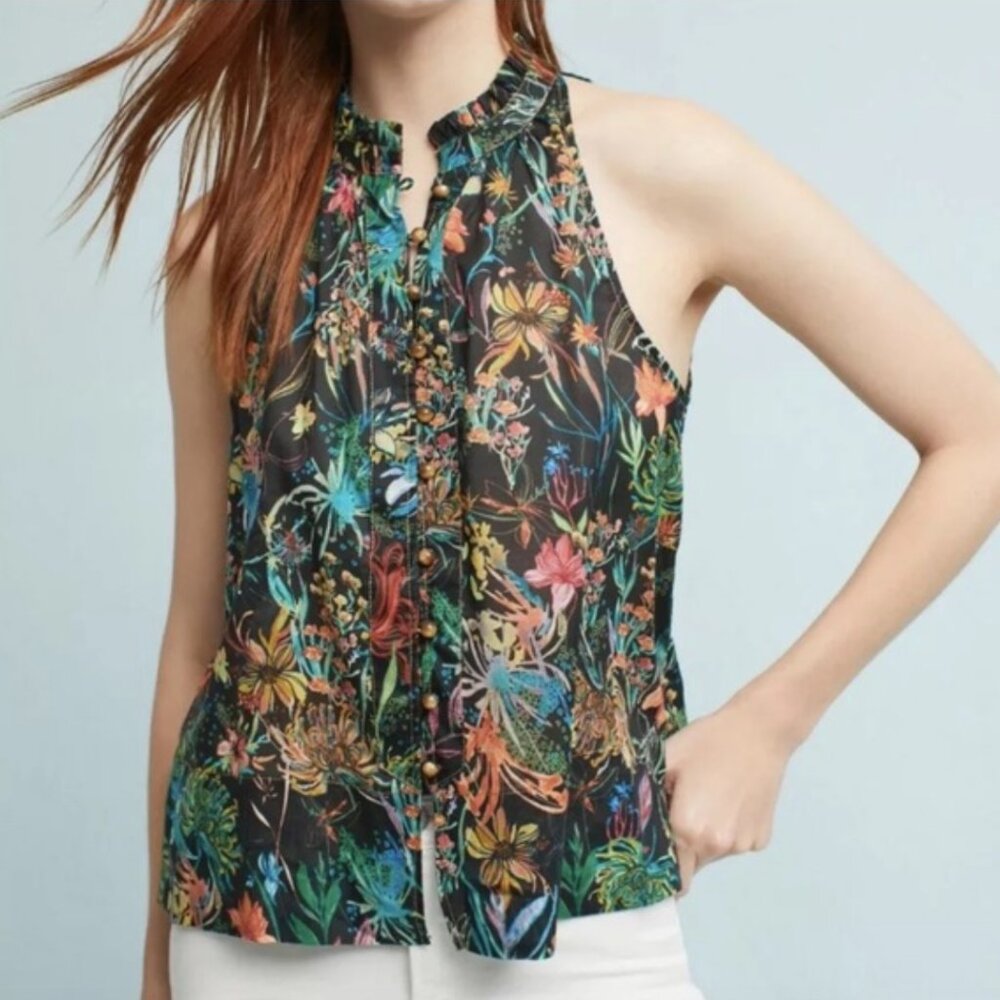 Maeve botanical sleeveless blouse/shell